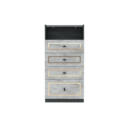 ตู้ลิ้นชัก 4 ลิ้นชัก WISDOM DESIGN FURNITURE GDW-601 60 ซม. สีแอชเกรย์/ไลท์มาร์เบิ้ล_0